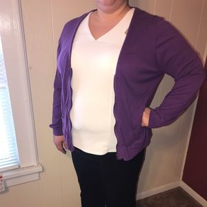 Purple cardigan with zipper